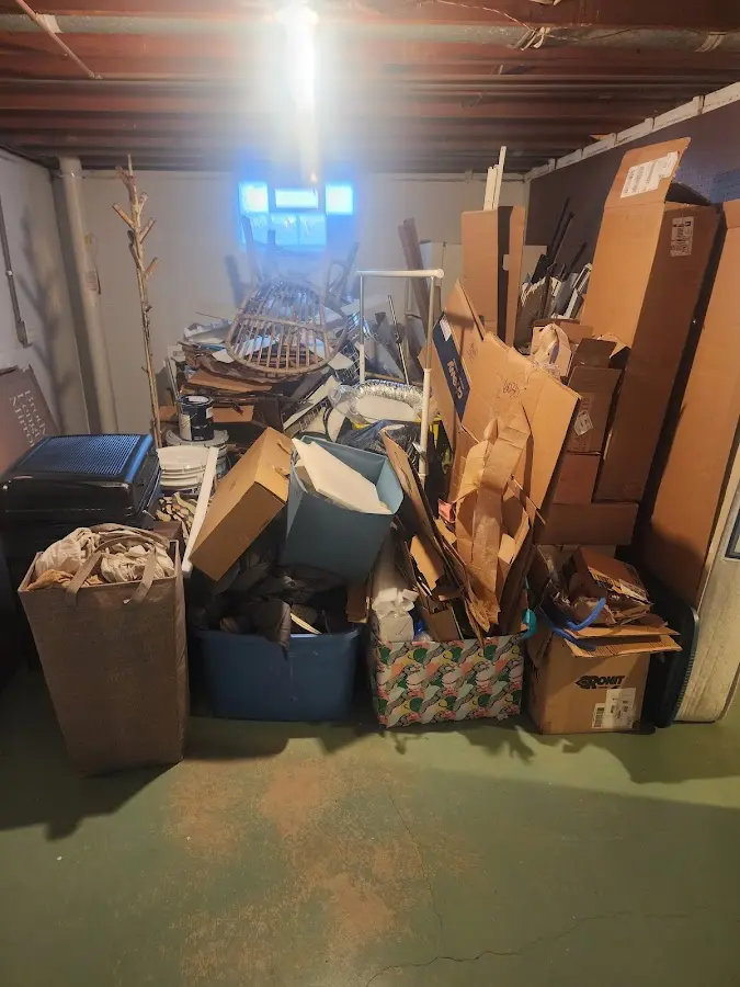 Roll-off dumpster container at job site for 20 Yard Dumpster Rental in Middletown